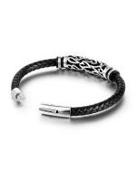 Pulsera De Acero Inoxidable Para Hombres Con Cordón De Cuero Tejido a Mano Joyería Masculina Regalos Estilo Europeo Y Americano - details 11