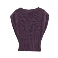 Chaleco de Punto Estilo Suéter para Mujer Cuello Redondo Ancho, sin Mangas, Moda de Alta Calidad - details 2