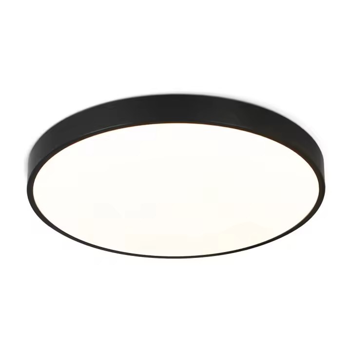 CBJKTX Lámpara de Techo LED Lámpara Plana para Dormitorio Lámpara Negra de 17 W Lámpara Blanca cálida Lámpara de Cocina Redonda IP44 para baño Cocina - 1