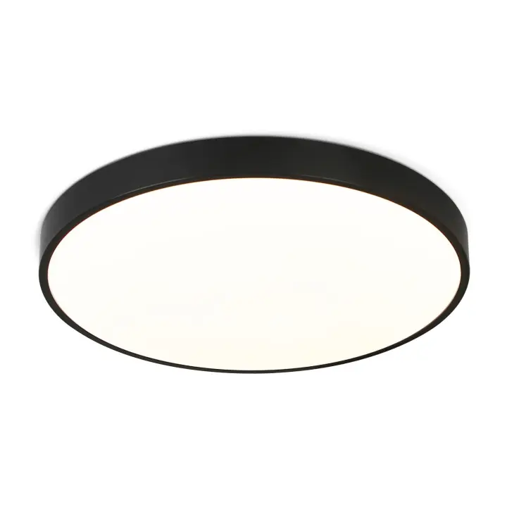 CBJKTX Lámpara de Techo LED Lámpara Plana para Dormitorio Lámpara Negra de 17 W Lámpara Blanca cálida Lámpara de Cocina Redonda IP44 para baño Cocina - 1