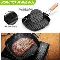 Utensilios de cocina para acampar, sartén antiadherente duradera con mango plegable, portátil, para senderismo al aire libre, Picnic, cocina - details 1