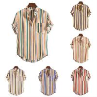 Camisa de manga corta con estampado de cuello hawaiano para hombre, forro floral, 2020 - details 1
