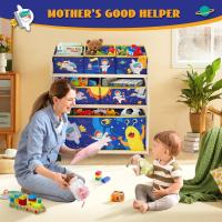 Contenedor su Ruote | Libreria per Bambini, Scaffale Multifunzionale con 6 Scatole Portaoggetti, Alta Capacità, per Camera dei Giochi, Camera da Letto, Soggiorno - details 1