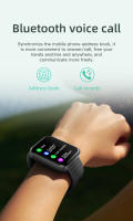 Reloj inteligente con pantalla completamente táctil de 1,69 pulgadas, oxígeno, presión arterial, prueba de frecuencia cardíaca, recordatorio de llamadas entrantes, IP67 - details 1