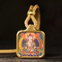 Llevando un pequeño Tangka, Bodhisattva Samantabhadra, Dragón Zhakiram, Gran Colgante del Cielo Negro, Dios Amarillo de la Riqueza, Tara Verde - details 13
