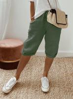 Pantalones Casuales de Verano de Algodón Lino Pantalones Cortos de Moda Callejera para Mujeres - details 8