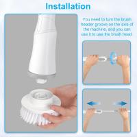 Cepillo limpieza hogar eléctrico,Fregadora Giratoria Eléctrica, 8 en 1, Inalámbrico 360, para Baño y Azulejos de Piso - details 3