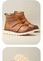 Botas versátiles de herramientas retro de moda de piel de vaca de primera capa de media banda de estilo británico - details 6