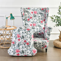 Funda para silla con respaldo alto y estampado elástico, funda para sillón con ala de un solo asiento, forma de 2 piezas - details 31