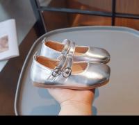 Zapatos de cuero para niños, calzado informal de Color sólido dorado y plateado, a la moda, para primavera y otoño - details 7