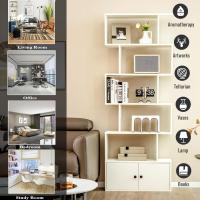 Estantería de Almacenamiento Elegante en Forma de S de 6 Niveles con Puertas - details 5