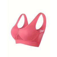 Sujetador deportivo con almohadillas incorporadas, transpirable, alta elasticidad, sin aros, perfecto para yoga, fitness, correr - details 0