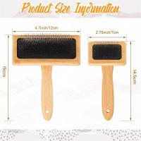 Cardadores de mano de madera, cepillo rebanador, cepillo de lana, cepillo de cardado, herramienta de fieltro de aguja para perros, suministros para manualidades de tejido giratorio - details 1