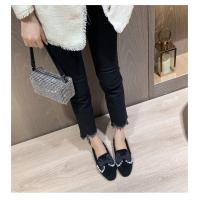 Zapatos planos de piel de visón con lazo de cristal para mujer, mocasines de algodón de felpa cálidos, cuentas de cordones de punta cuadrada, Invierno - details 37