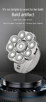 Hombres cabeza calva Afeitadora eléctrica 9 cuchillas flotantes 6 In1 cabezas barba oído nariz pelo trimmer Clipper facial Cepillos recargable Maquinillas de afeitar - details 0