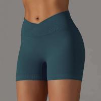 Crossover mujeres deporte gimnasio entrenamiento correr cintura alta Yoga Push Up cadera sin costuras Fiess Shorts - details 32