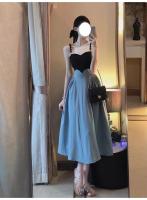 Figura en forma de pera, tirantes ceñidos a la cintura para mujer, verano, nuevo vestido francés ligero de lujo para fiesta de nicho, estilo ballet - details 2