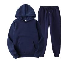Nuevo traje deportivo para hombre, conjunto de sudadera y pantalones con capucha de retales de invierno informal a la moda - details 4