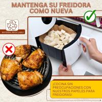 Papel perforado cuadrado para freidora de aire, 100 piezas, 20-24cm y 100 papeles para Cosori, accesorios desechables para freidora de aire - details 1
