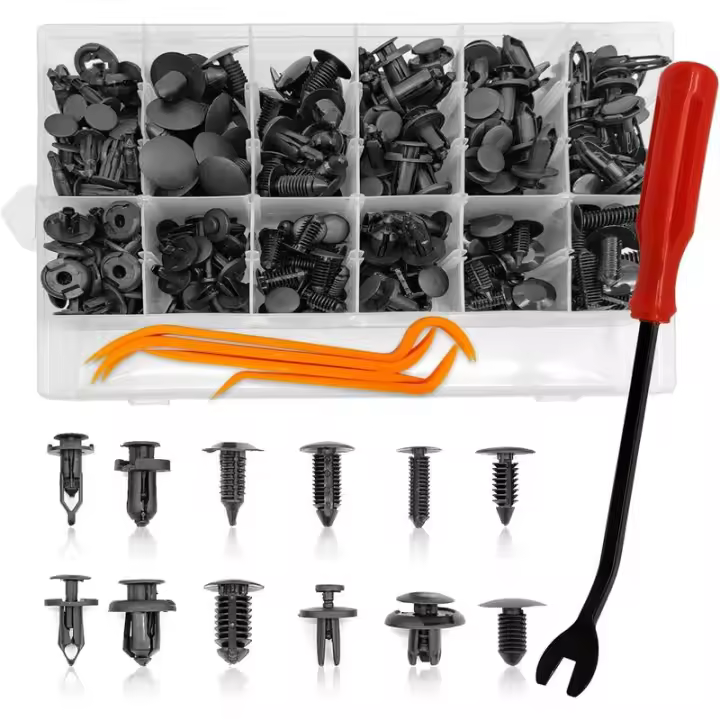 Kit de Sujeción de Remachados de 240pcs Set de Clips de Retención Universal con Herramienta de Eliminación Clips de Sujeción de Plástico de Coche de Tipo Empuñadura - 1