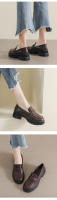 Mocasines de suela gruesa para mujer, nuevos zapatos de cuero retro de primavera 2025, zapatos de tacón grueso sin cordones con suela blanda para mujer - details 8