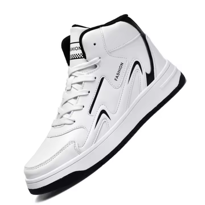 Zapatillas de deporte de alta calidad para hombre, zapatos de baloncesto informales para niños, zapatos de tenis antideslizantes, zapatos deportivos de cuero cómodos, zapatillas Unisex - 1