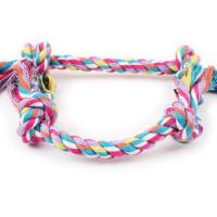 Juguete de Cuerda de Algodón Doble Nudo Vibrante Diseño Colorido para Cachorros Energéticos - details 2