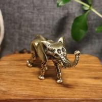 Elefante de latón antiguo para té, mascota en miniatura, simulación de animales, colección de adornos, manualidades, decoraciones de escritorio para el hogar - details 2
