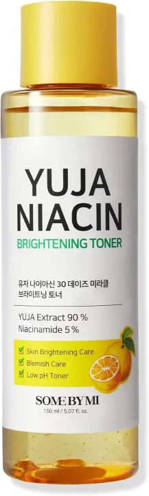 SOME BY MI Yuja Niacin 30 Days Miracle 5.07Oz, 150ml 5% Niacinamida 12 Vitamin Face Toner Iluminador de imperfecciones y melasma para - 1