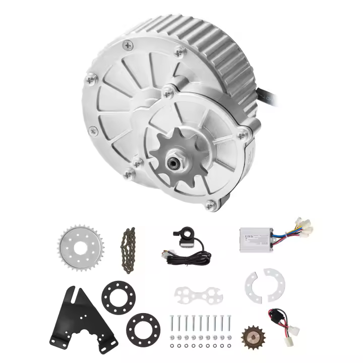 SucceBuy Kit de motor eléctrico de CC de 450 W y 36 V - Motor cepillado de 3000 rpm con controlador de velocidad y acelerador de pulgar - 1