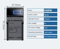 HQIX-cargador de batería para cámara Canon Powershot S100V, S110, SX200 IS, SX210 IS, SX220 HS, SD700, SD790, SD800, SD850, SD870, SD880, NB-5L - details 5