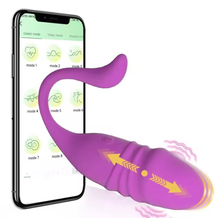 Vibrador de punto G inalámbrico con Bluetooth para mujer, consolador telescópico, estimulador de clítoris, Vagina, bragas de huevo de amor, Juguetes sexuales para adultos - 1