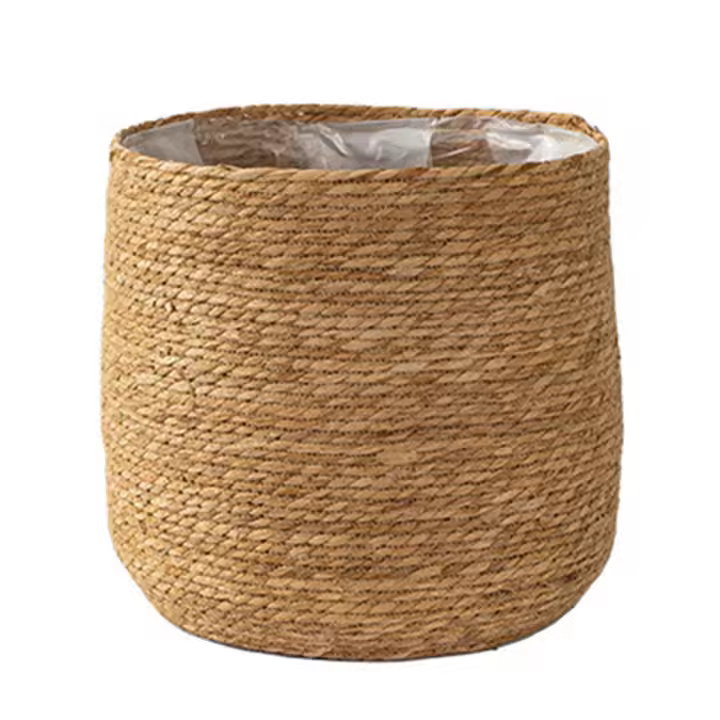 Maceta tejida para plantas, cesta decorativa con inserto de película de plástico, estilo bohemio S - 1