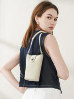 Bolso bandolera pequeño de cuero de primera calidad, estilo cubo vertical casual para teléfono móvil - details 11