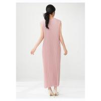 Vestido plisado para mujer, verano, nuevo, suelto, cuello en V, falda de talla grande, temperamento elegante - details 19