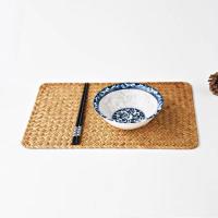 Manta de Mesa de Paja de Mar Natural Tejida a Mano Rectangular de Ratán Posavasos de Té de Paja - details 5