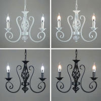 Candelabro Industrial de hierro forjado, 3, 5, 6 luces, candelabro vintage, lámpara colgante retro en blanco y negro, venta al por mayor - details 2