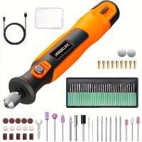 JANGKLIFE 74PC Kit de herramientas rotativas inalámbricas, bolígrafo de grabado recargable con batería de 2000 mAh, carga USB, velocidad variable para desbarbado, amolado, pulido, incluye accesorios y complementos. - details 0