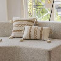 Funda de almohada con borlas para sala de estar, cojín de cama, almohada de cintura, funda de cojín de lujo ligera - details 11