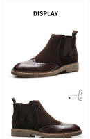 Zapatos con cremallera lateral para hombre, botas de hombre Chelsea de moda, caña alta - details 2