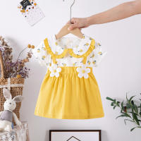Vestido de manga corta para niña, Vestido de manga corta con decoración de flores grandes, ropa de fiesta de verano - details 5
