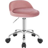 Silla de Oficina de Cuero Sintético Silla de Escritorio sin Brazos Taburete Giratorio para Sala de Masaje SPA Taburete de Tocador Blanco - details 24