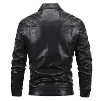 Nueva chaqueta de cuero gruesa de forro polar para hombre, otoño invierno, informal, a la moda, con solapa sólida, nueva, holgada, cálida y versátil. - details 3