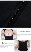 Corsé de palacio de neopreno, 3 capas de parche absorbente de sudor, moldeador corporal para mujeres con control del abdomen y cremallera - details 3