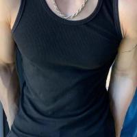 Chaleco de color sólido para hombre, camiseta sin mangas con cuello redondo para fitness, ropa de calle informal transpirable, ropa de ocio de verano para deportes - details 9
