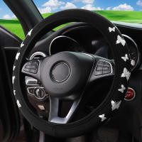 1 funda para volante antideslizante impermeable de tela brillante con mariposas y purpurina para 14,5-15 pulgadas - details 11