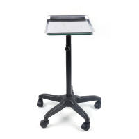 Bandeja de aluminio con ruedas para salón de belleza, carro para tatuaje, altura ajustable, 70-110CM, Blateado - details 2