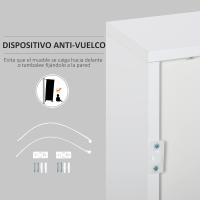 Marco de Estante Blanco Brillante Diseño Ajustable con Apertura a Presión 79x36x74 cm - details 3