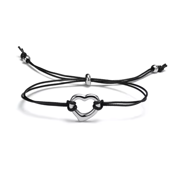 Pulsera de Cuerda Negra Corazón InfinitoImprescindible en la playa - 1