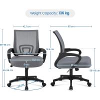 Silla de Oficina Ergonómica Transpirable, Ajustable en Altura, Soporte Lumbar, Giratoria para Max 136 KG - details 38